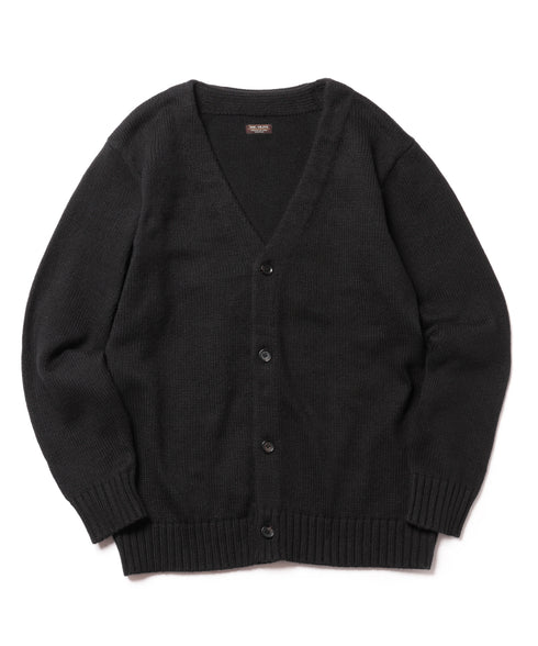 MR.OLIVE/12G POLYESTER KNIT / PLAIN STITCHING CARDIGAN ミスターオリーブ/12ゲージポリエステルニット / カーディガン)